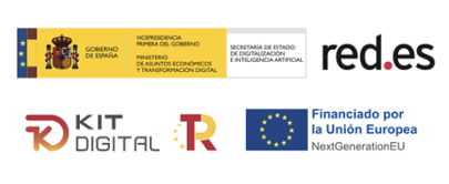 Logotipos del Gobierno de España, Red.es, Kit Digital, Plan de Recuperación y Financiado por la Unión Europea NextGenerationEU